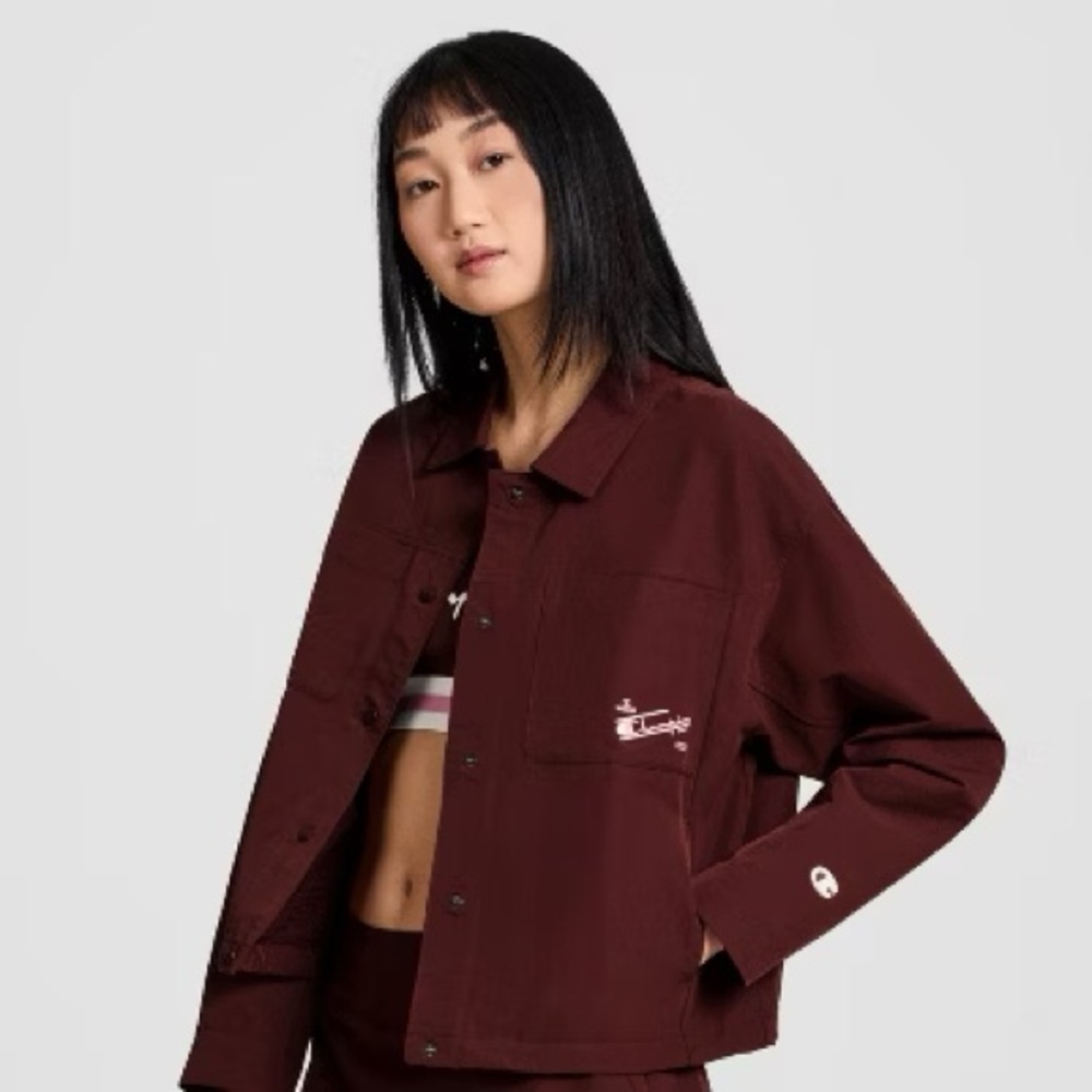 Champion Women's Deep Burgundy snap front jacket